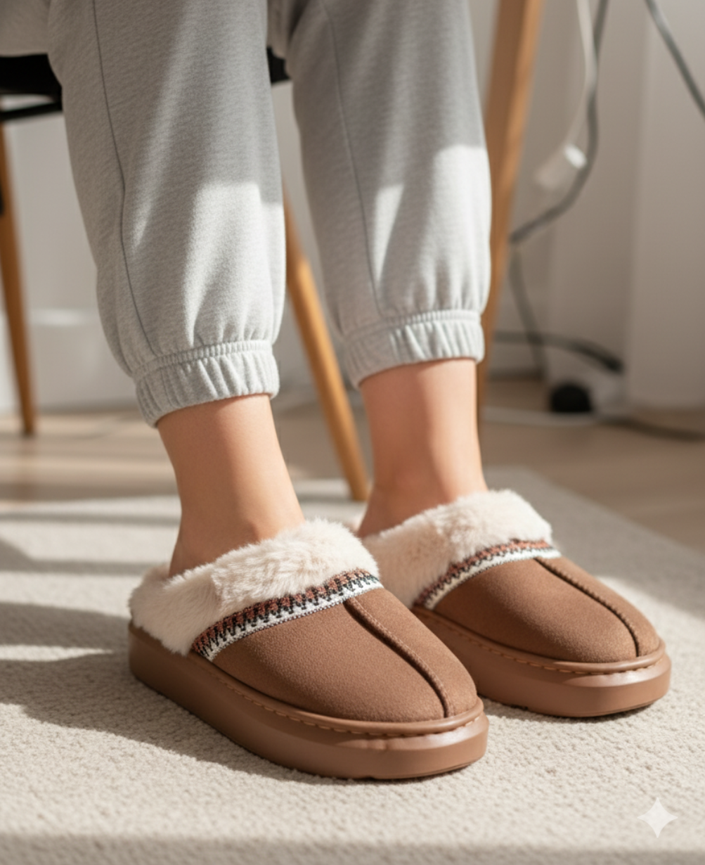 Women’s Plush Fur-Lined Indoor Slippers