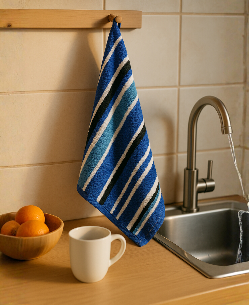 Premium Striped Cotton Face Towels Set