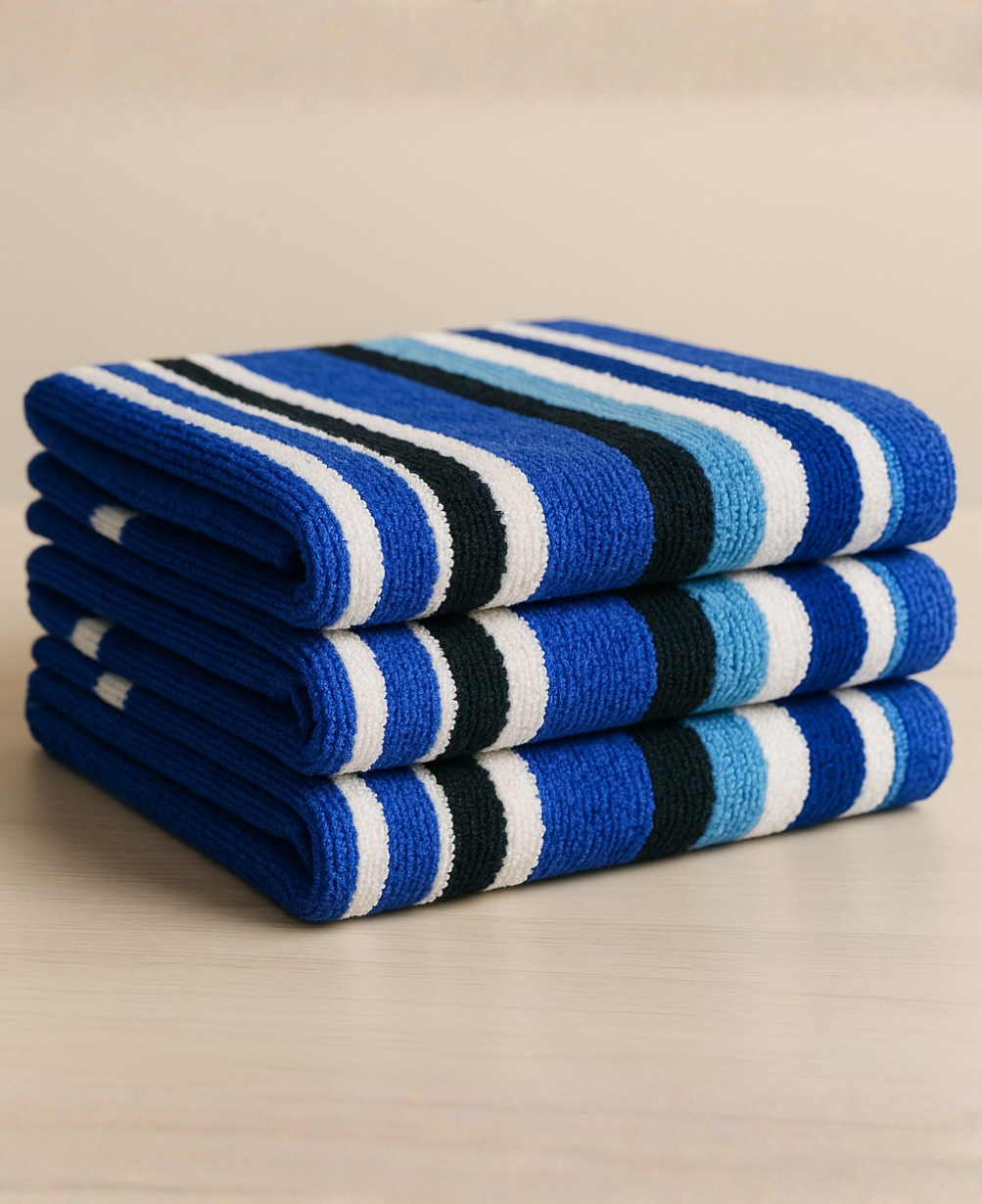 Premium Striped Cotton Face Towels Set