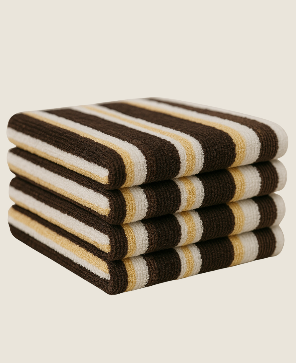 Premium Striped Cotton Face Towels Set