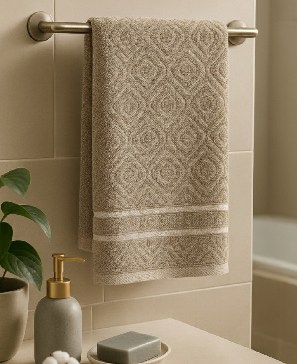 Geomatric Textured Bath Towel