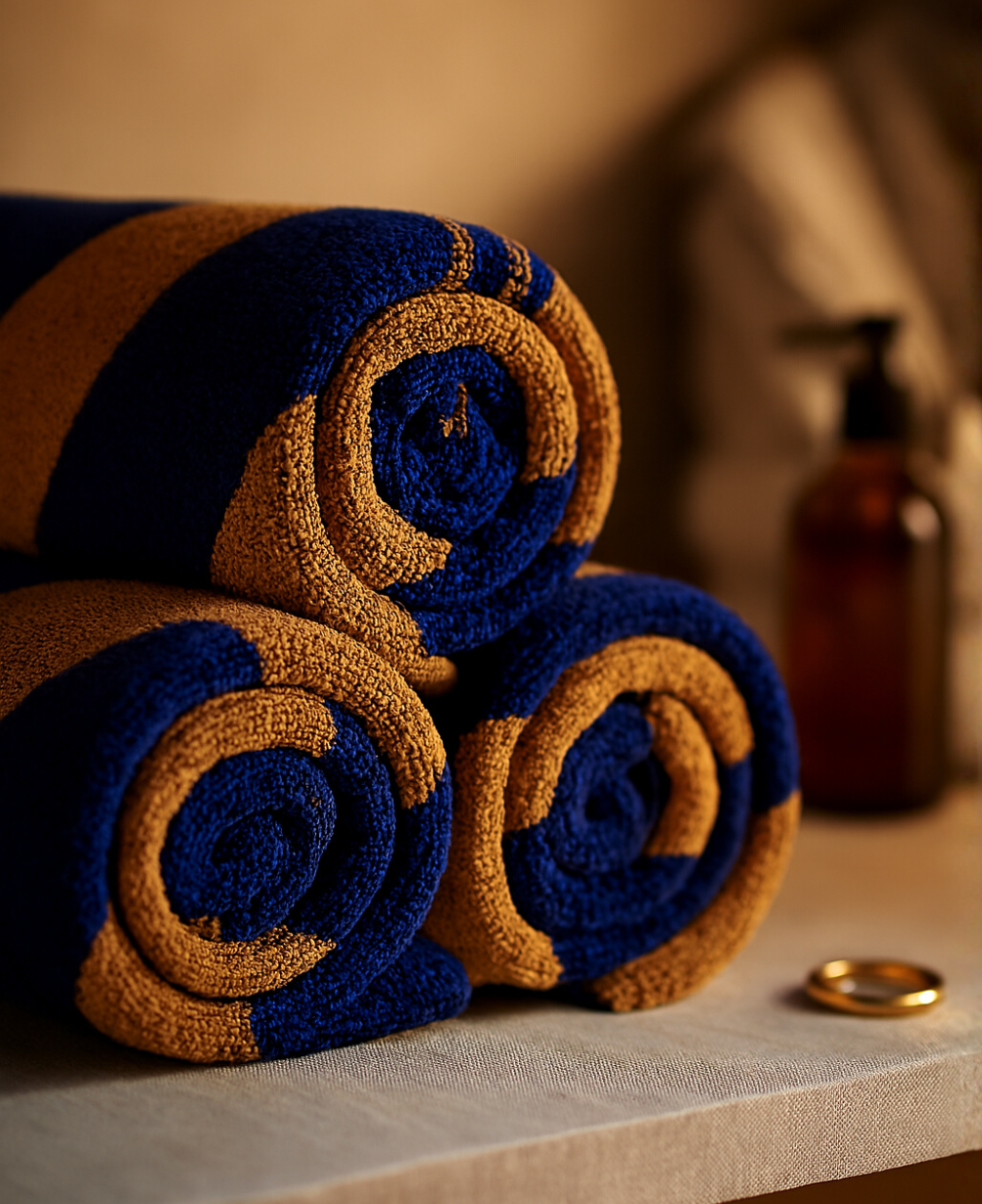 Stripped Hand Towel (Dark Colors) Pack Of 2