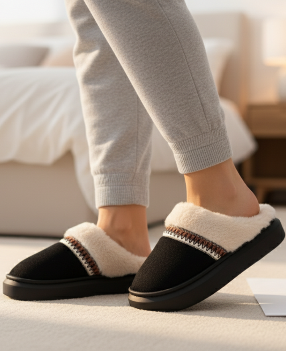 Women’s Plush Fur-Lined Indoor Slippers