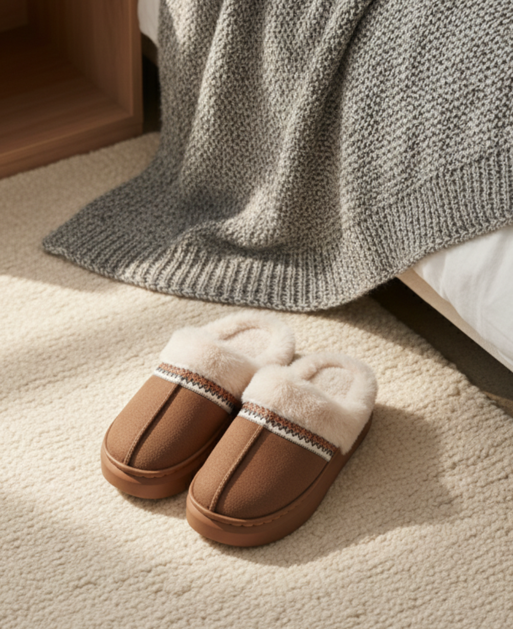 Women’s Plush Fur-Lined Indoor Slippers
