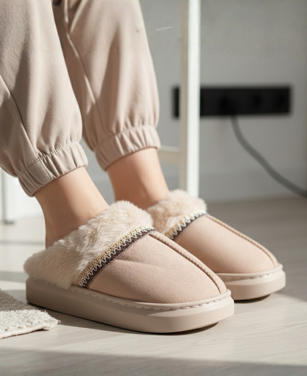 Women’s Plush Fur-Lined Indoor Slippers